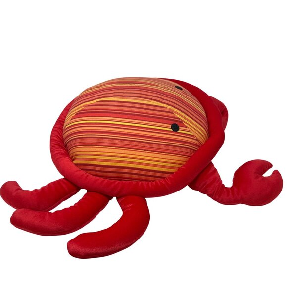 Red Crab Plush Accent Pillow Orange Yellow Stripe  Pier 1 One Imports  26" Wide - Picture 3 of 9